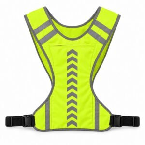 Chaleco reflectante con bolsillo tipo peto amarillo fluorescente
